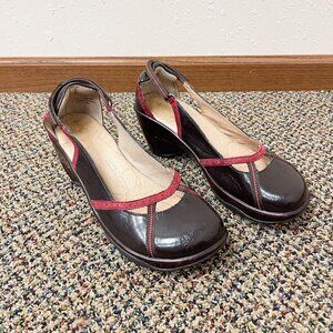 J-41 Brown Patent Leather Sevilla Casual Heeled Shoes